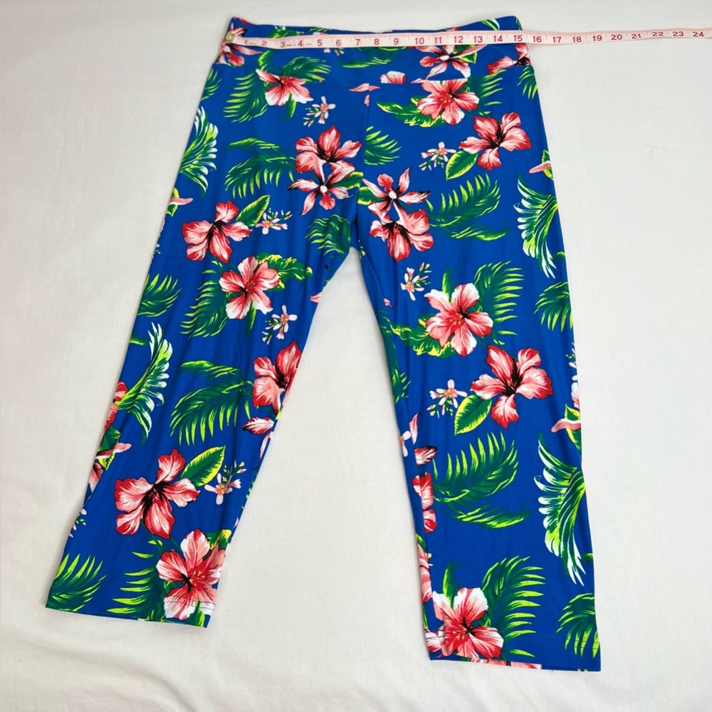 No Boundaries Womens Juniors Size XL 15-17 Legging Blue Floral Print - Picture 3 of 10